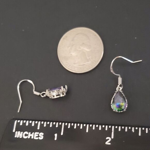 Mystic Topaz Drop/Dangle Hook Back Earrings on 925 Sterling Silver Women's - Picture 7 of 8